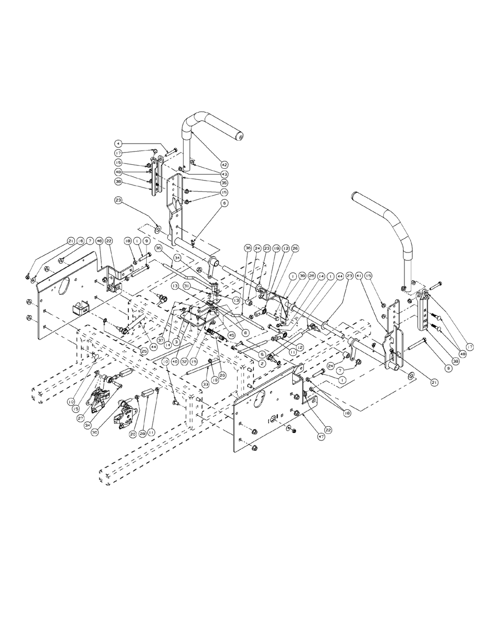 Control Assembly Diagram and Parts List for M54-KW 53AI8CTW750-23HP-OHV Cub Cadet Lawn Tractor